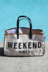 Weekend Vibes Graphic Print Structured Canvas Tote