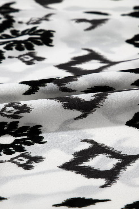 Western Abstract Geometric Printed Maxi Dress