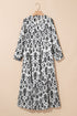 Western Abstract Geometric Printed Maxi Dress