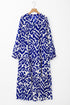 Western Abstract Geometric Printed Maxi Dress