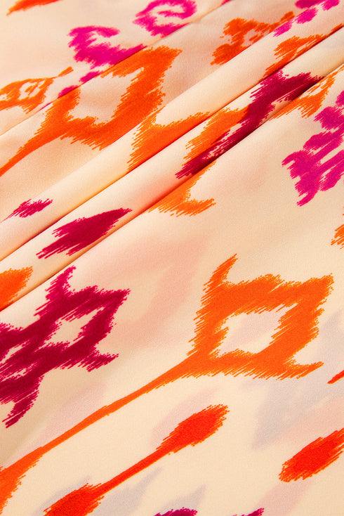 Western Abstract Geometric Printed Maxi Dress