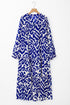 Western Abstract Geometric Printed Maxi Dress
