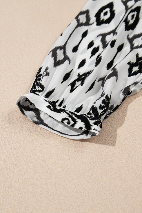 Western Abstract Geometric Printed Maxi Dress