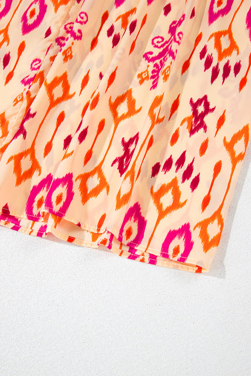 Western Abstract Geometric Printed Maxi Dress