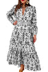 Western Abstract Geometric Printed Maxi Dress