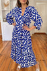 Western Abstract Geometric Printed Maxi Dress