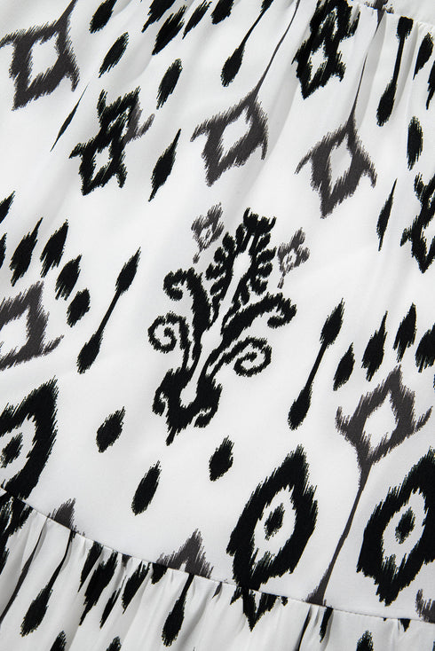 Western Abstract Geometric Printed Maxi Dress