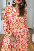 Western Abstract Geometric Printed Maxi Dress