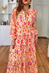 Western Abstract Geometric Printed Maxi Dress
