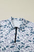Western Abstract Print Polo Collar Short Set