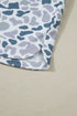 Western Abstract Print Polo Collar Short Set