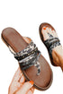 Western Aesthetic Studded Animal Print Thong Slipper