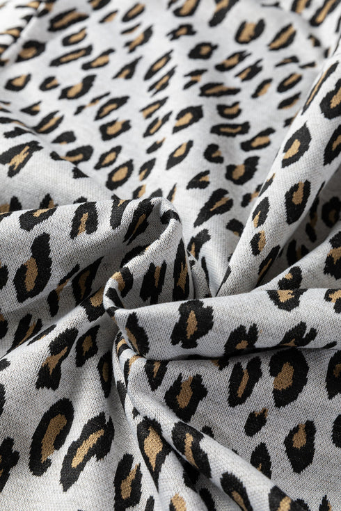 Western All Over Leopard Print Casual Tee Pant Set