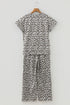 Western All Over Leopard Print Casual Tee Pant Set