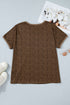 Western All Over Leopard Print Ribbed Trim Tee