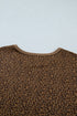 Western All Over Leopard Print Ribbed Trim Tee