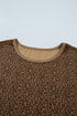 Western All Over Leopard Print Ribbed Trim Tee