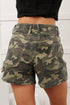 Western All Over Print Camouflage High Rise Denim Shorts