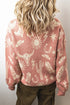 Western Allover Print Drop Shoulder Long Sleeve Knit Sweater