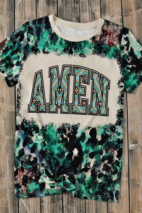 Western Amen Graphic Bleached Print Tee