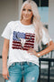 Western Americana Bull Skull Graphic Short Sleeve Tee