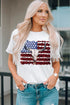 Western Americana Bull Skull Graphic Short Sleeve Tee