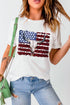 Western Americana Bull Skull Graphic Short Sleeve Tee