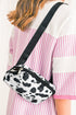 Western Animal Print Nylon Crescent Adjustable Crossbody Bag