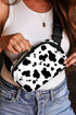 Western Animal Print Nylon Crescent Adjustable Crossbody Bag