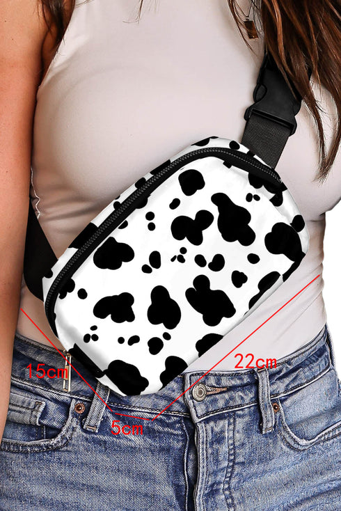 Western Animal Print Nylon Crescent Adjustable Crossbody Bag
