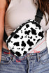 Western Animal Print Nylon Crescent Adjustable Crossbody Bag
