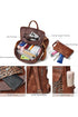 Western Animal Print Patchwork Faux Leather Functional Backpack