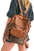 Western Animal Print Patchwork Faux Leather Functional Backpack