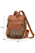 Western Animal Print Patchwork Faux Leather Functional Backpack