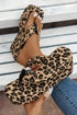Western Animal Print Platform Wedge Flip Flops