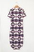 Western Aztec All Over Print H-Line Summer T-shirt Dress