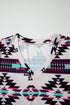 Western Aztec All Over Print H-Line Summer T-shirt Dress