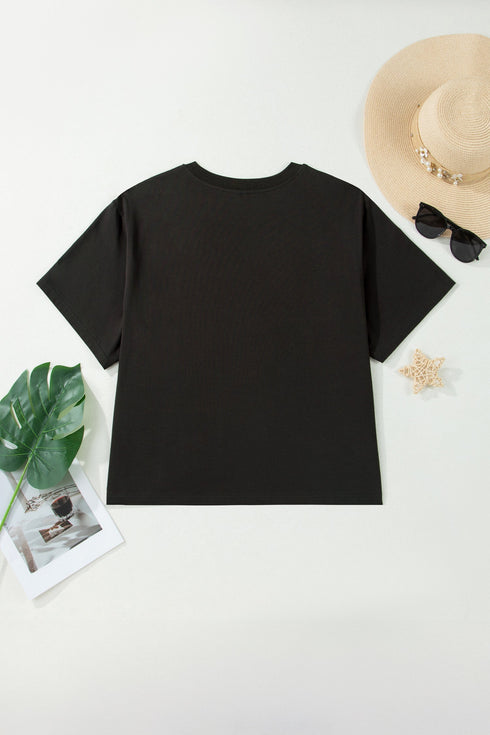 Western Aztec Bull Skull Graphic Print Tee