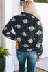 Western Aztec Pattern Zipper Collared Sherpa Fleece Jacket