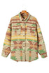 Western Aztec Print Button Flap Pocket Jacket