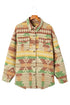 Western Aztec Print Button Flap Pocket Shacket