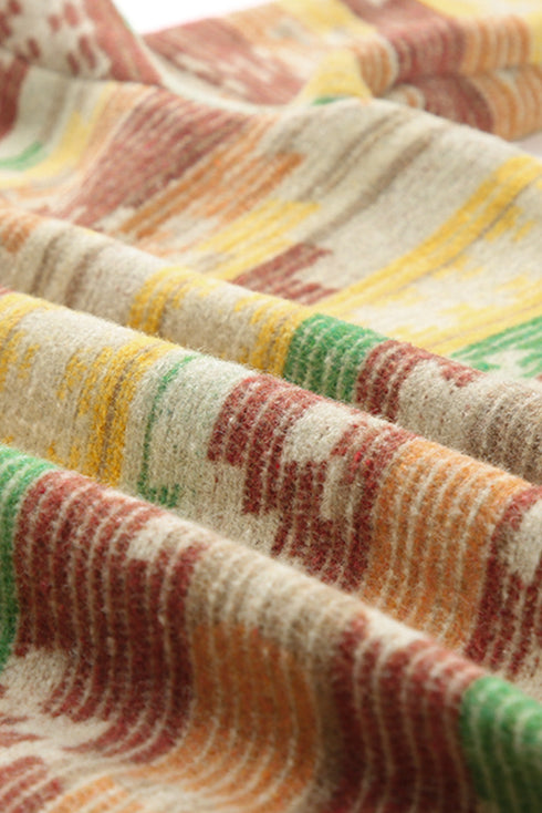 Western Aztec Print Button Flap Pocket Shacket