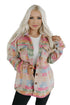 Western Aztec Print Button Flap Pocket Shacket