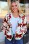 Western Aztec Print Buttoned Zipper Pocket Fleece Jacket