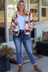 Western Aztec Print Buttoned Zipper Pocket Fleece Jacket