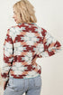 Western Aztec Print Buttoned Zipper Pocket Fleece Jacket