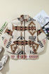 Western Aztec Print Fleece Stand Neck Zip Up Jacket