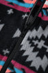 Western Aztec Print Fleece Zip Up Collar Jacket