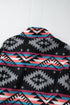 Western Aztec Print Fleece Zip Up Collar Jacket