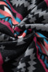Western Aztec Print Fleece Zip Up Collar Jacket
